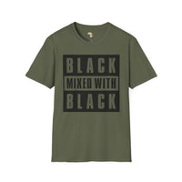 Black mixed with black unisex softstyle tee Funky African