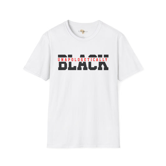 Unapologetically black unisex softstyle tee