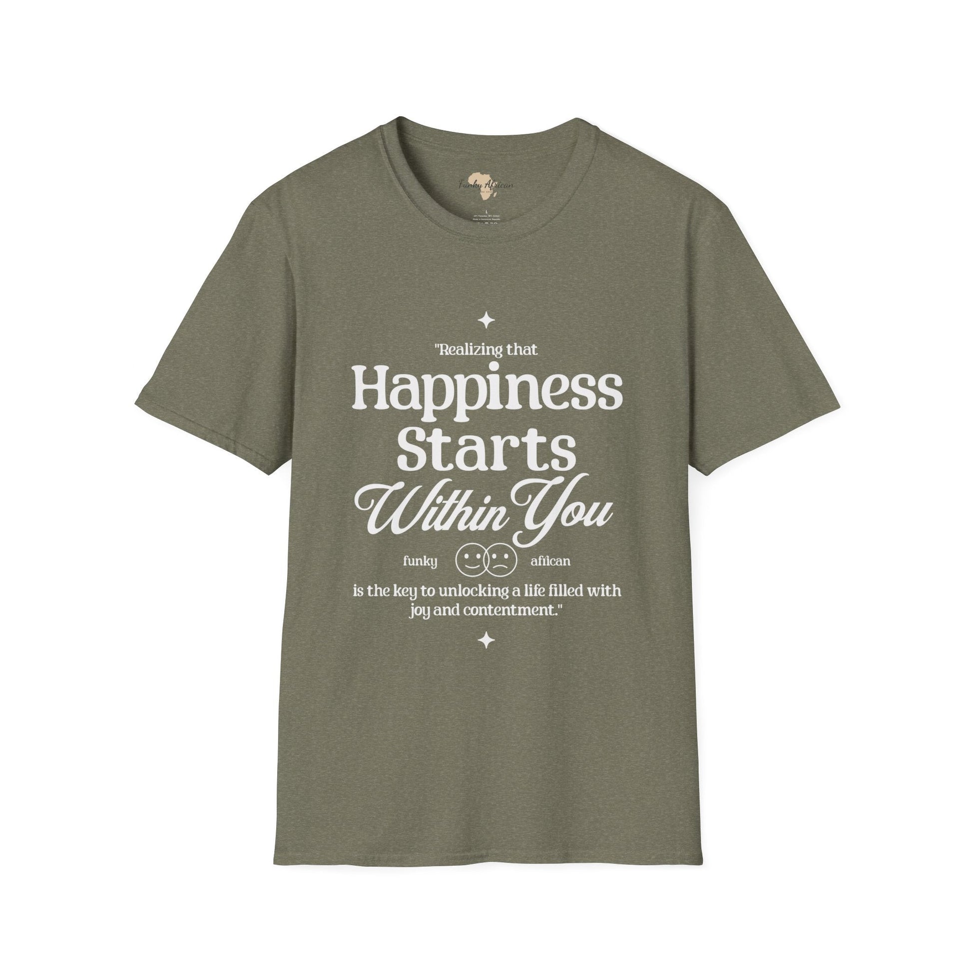 Happiness starts from within unisex softstyle tee Funky African