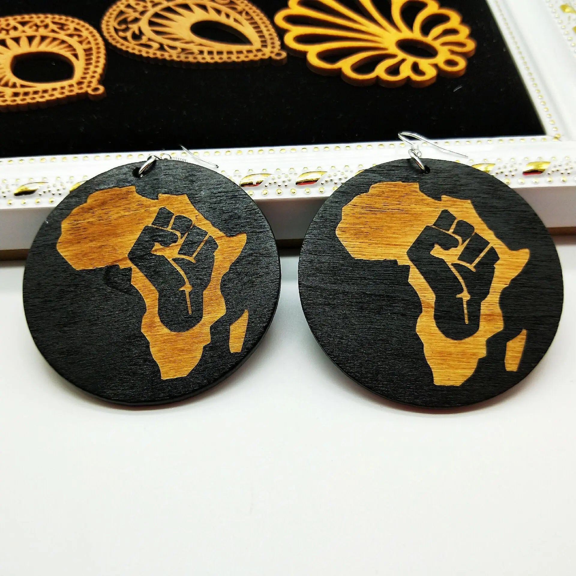 African black queen round earrings Funky African