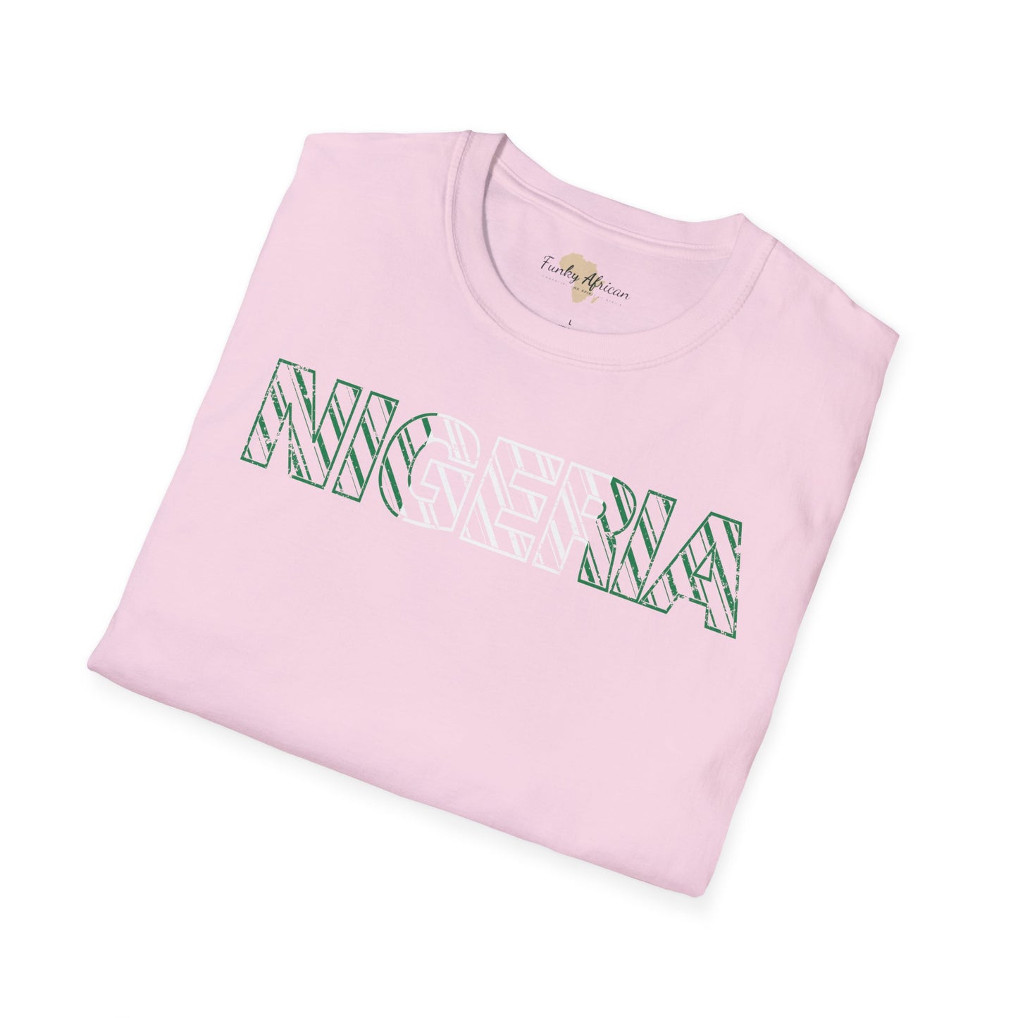 Nigeria text unisex softstyle tee