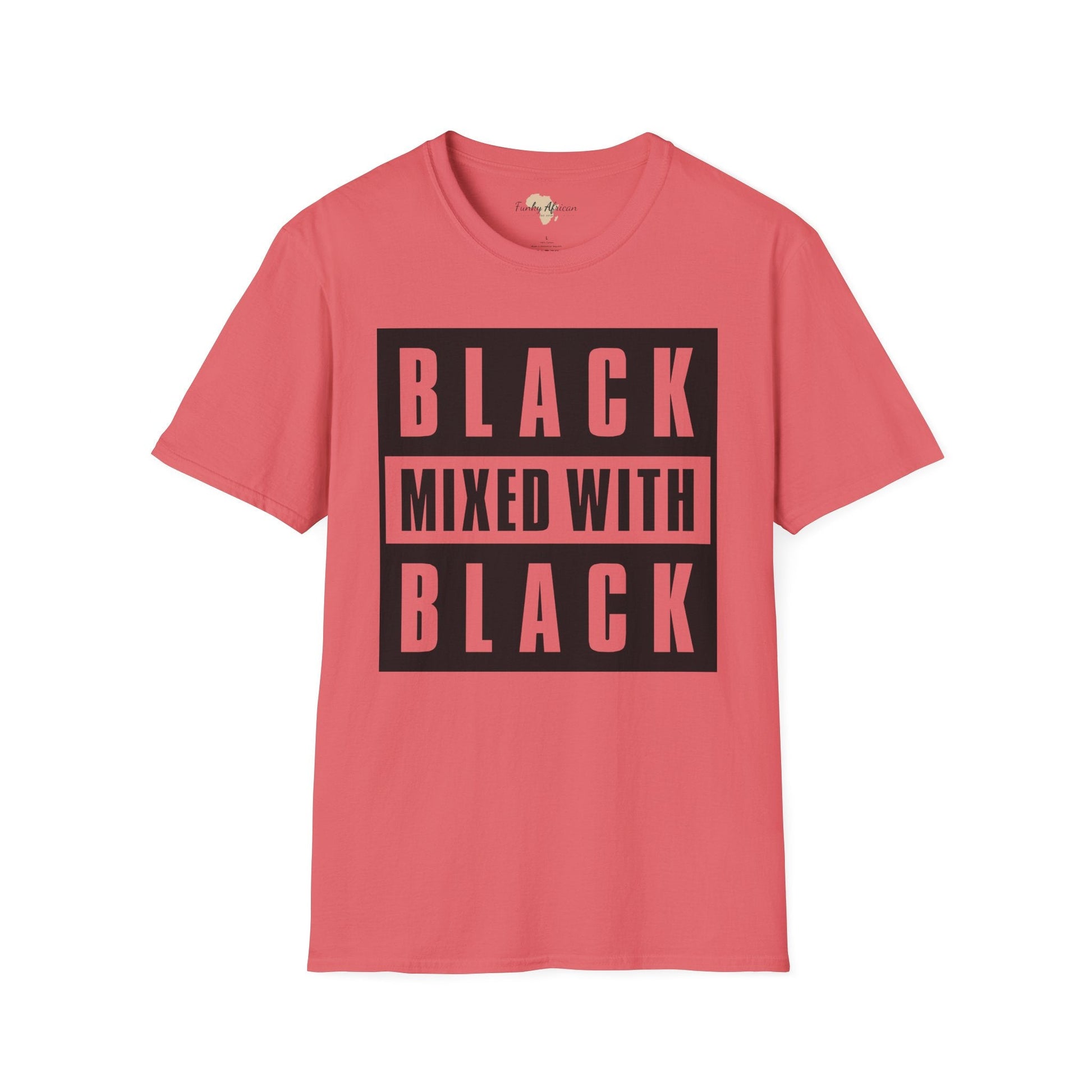 Black mixed with black unisex softstyle tee Funky African