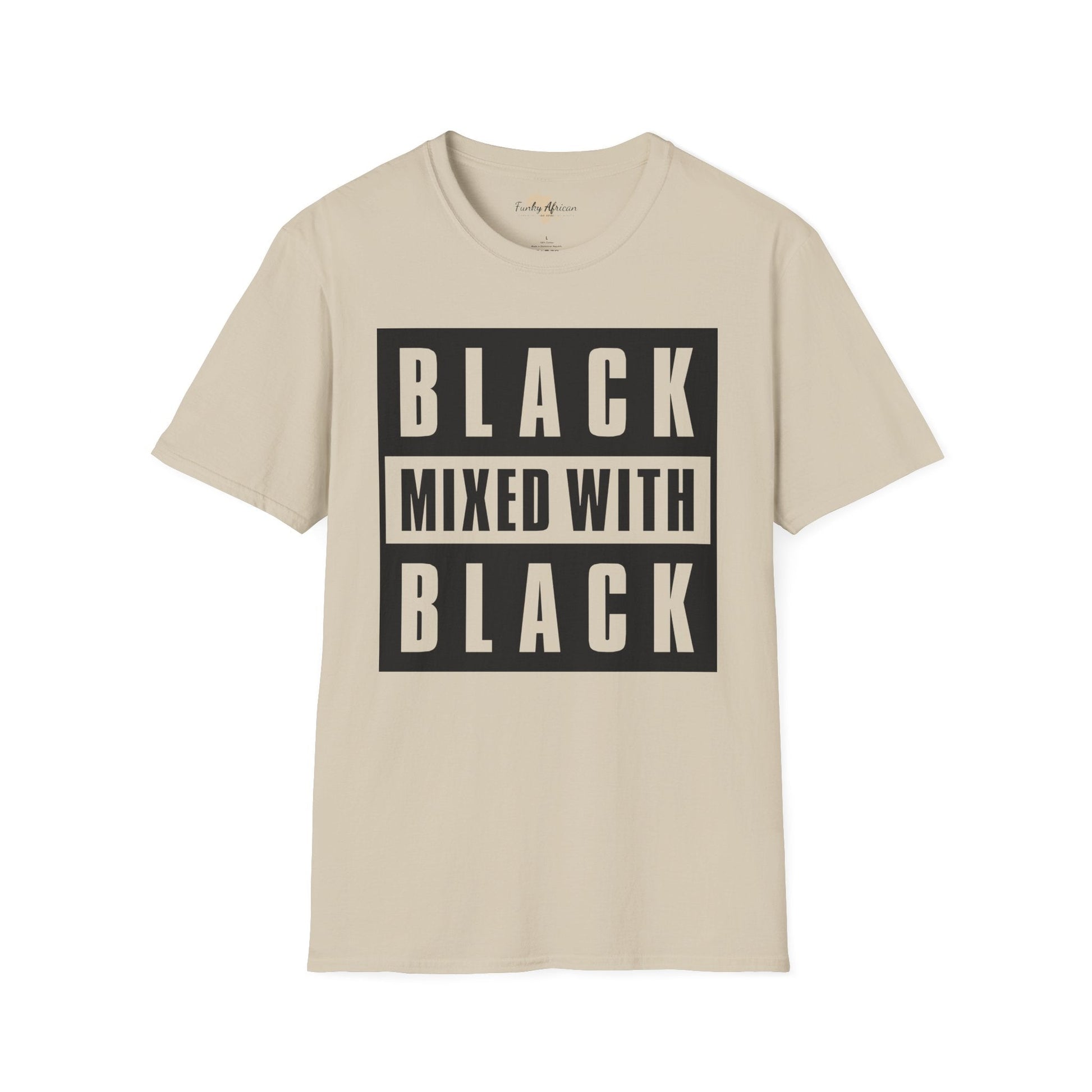 Black mixed with black unisex softstyle tee Funky African
