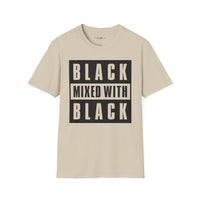 Black mixed with black unisex softstyle tee Funky African