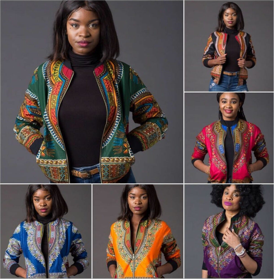 African printed short coat women Funky African