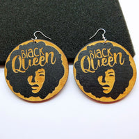 African black queen round earrings Funky African