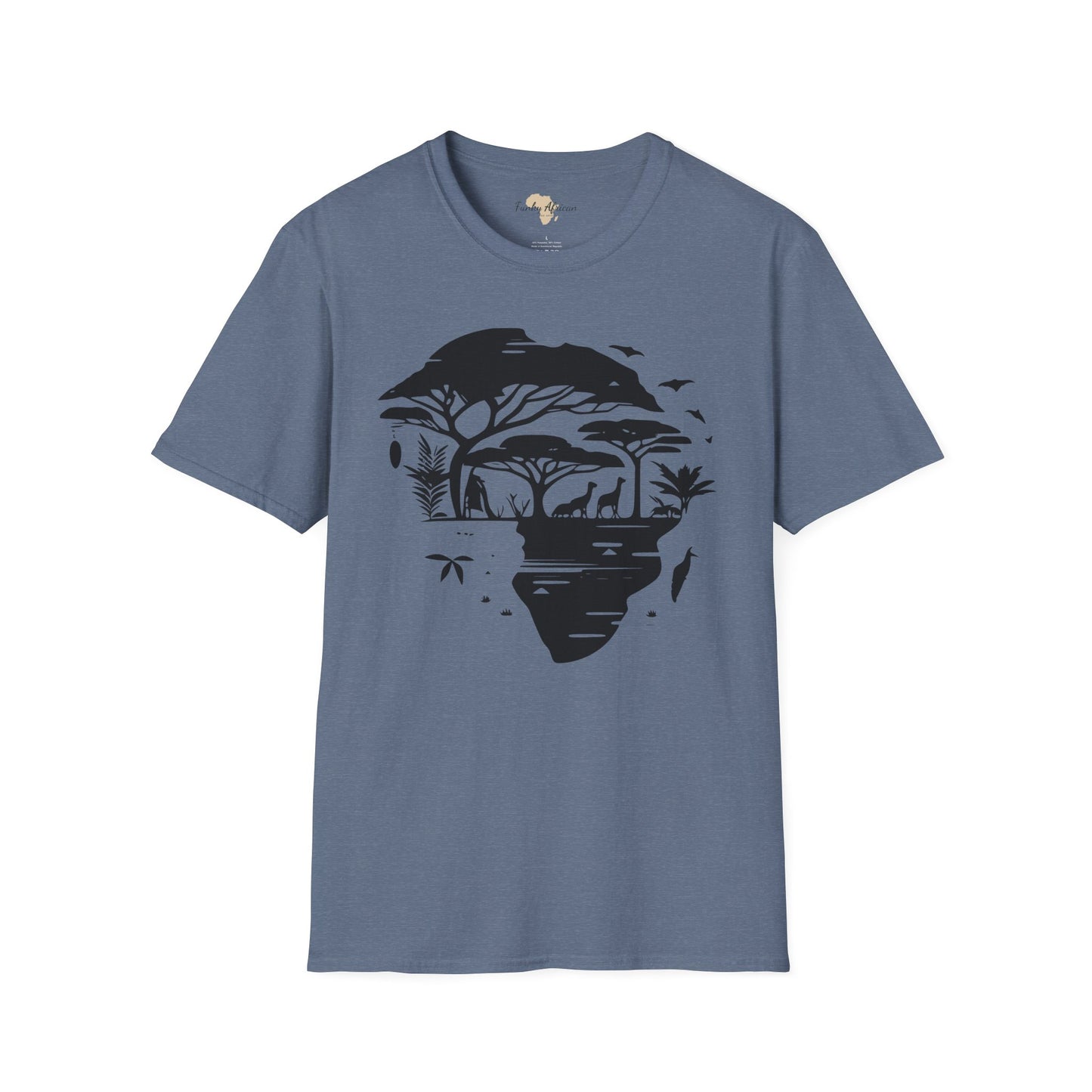 African map graffiti unisex softstyle tee