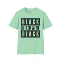 Black mixed with black unisex softstyle tee Funky African