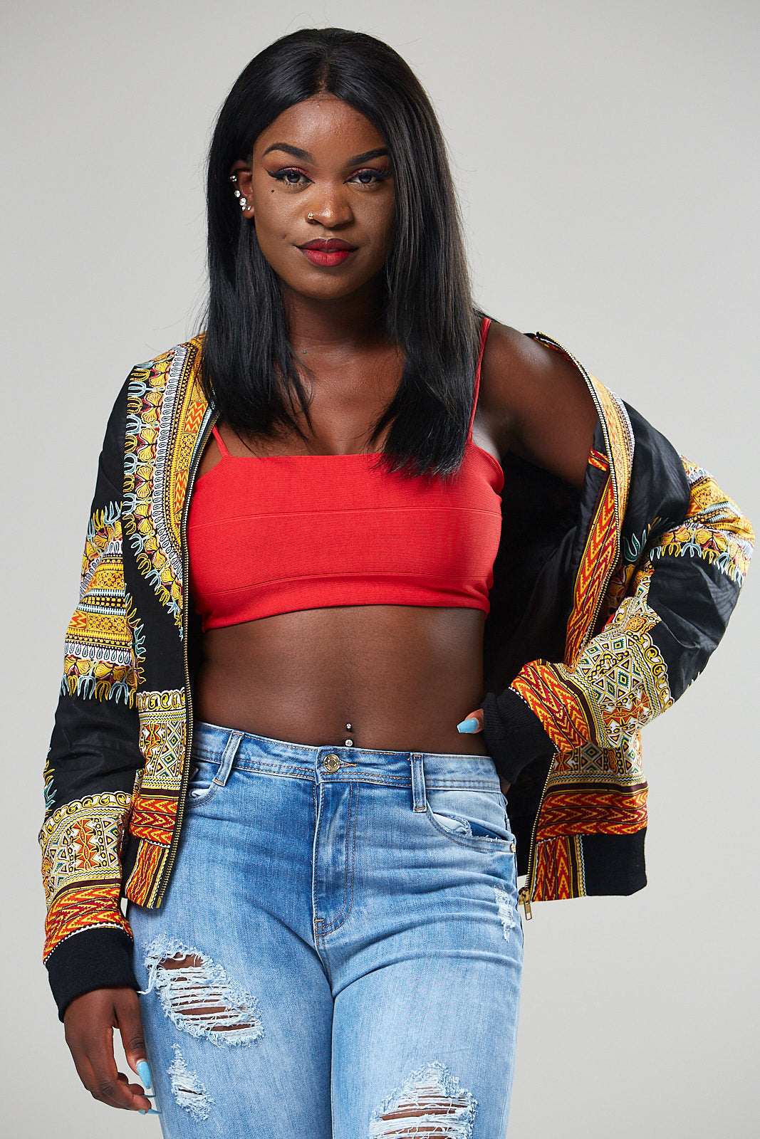 African printed short coat women Funky African
