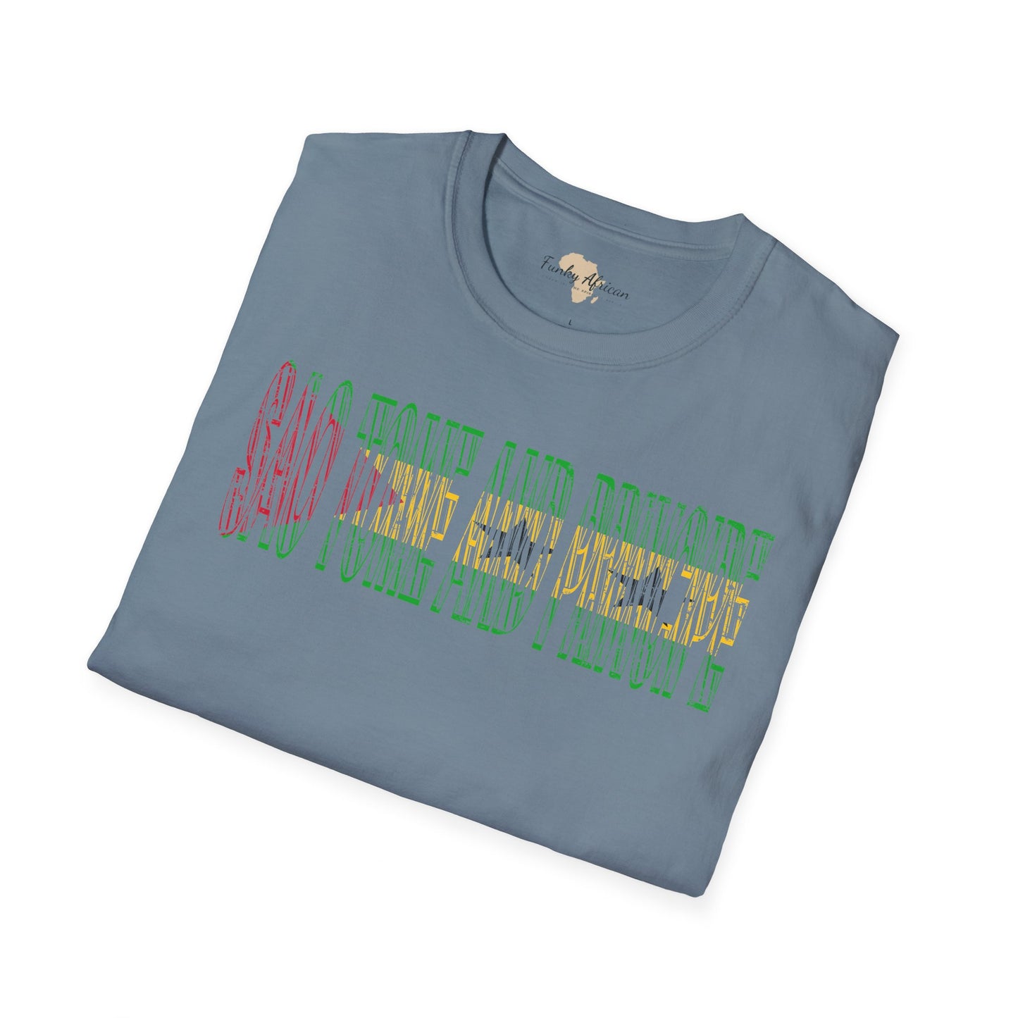 São Tomé and Príncipe text unisex softstyle tee