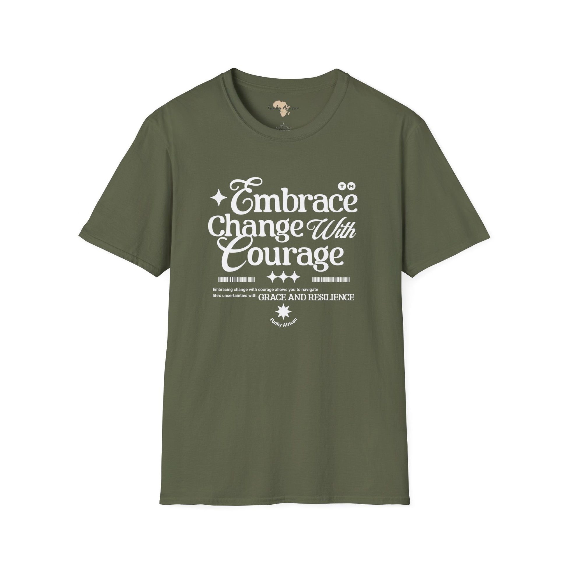 Embrace change unisex softstyle tee Funky African