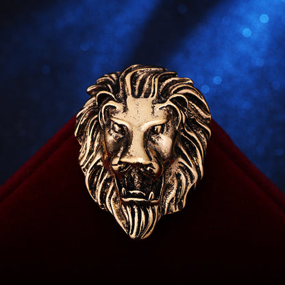 Vintage African Lion Brooch Men's Domineering King Of Grassland