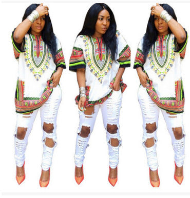 African style digital print shirt