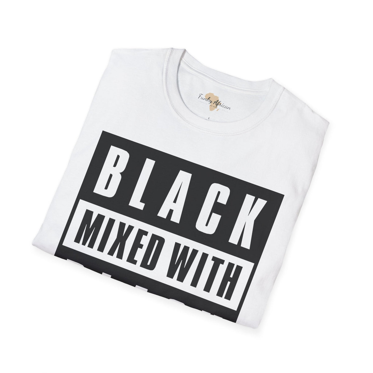 Black mixed with black unisex softstyle tee Funky African