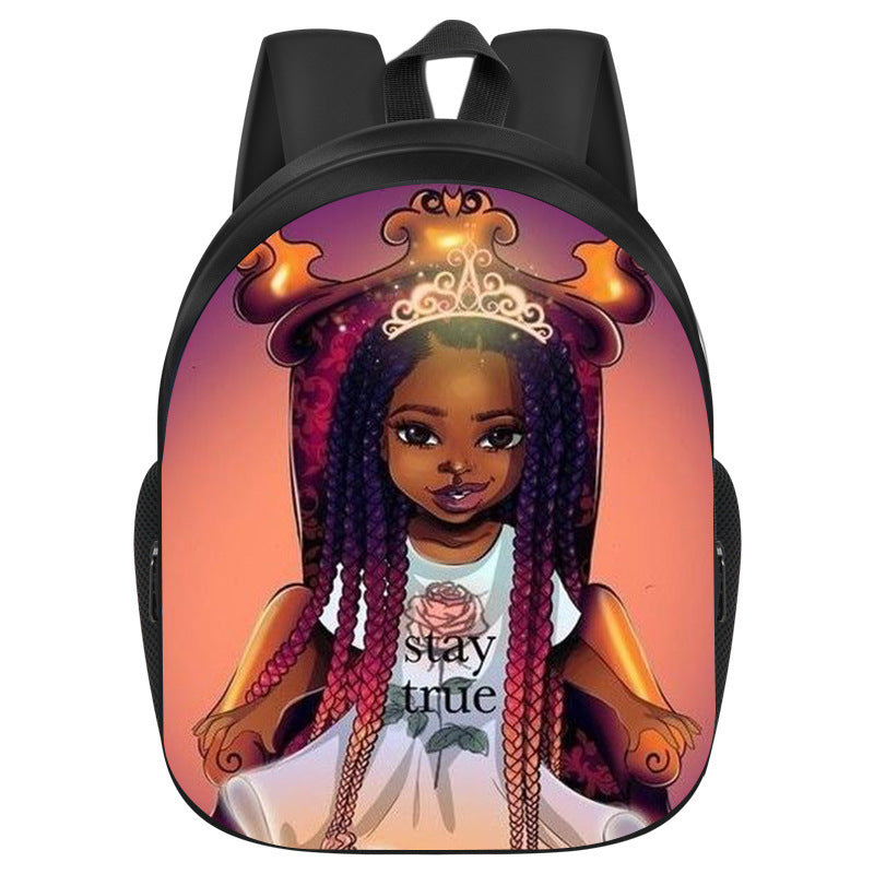 African girl school backpack