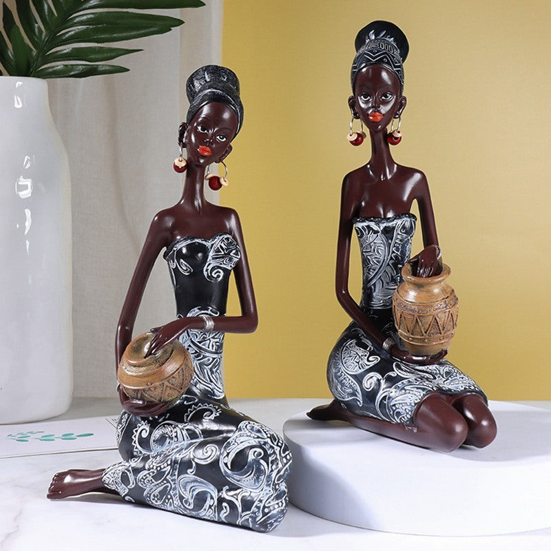 Retro African Resin Craft Ornament