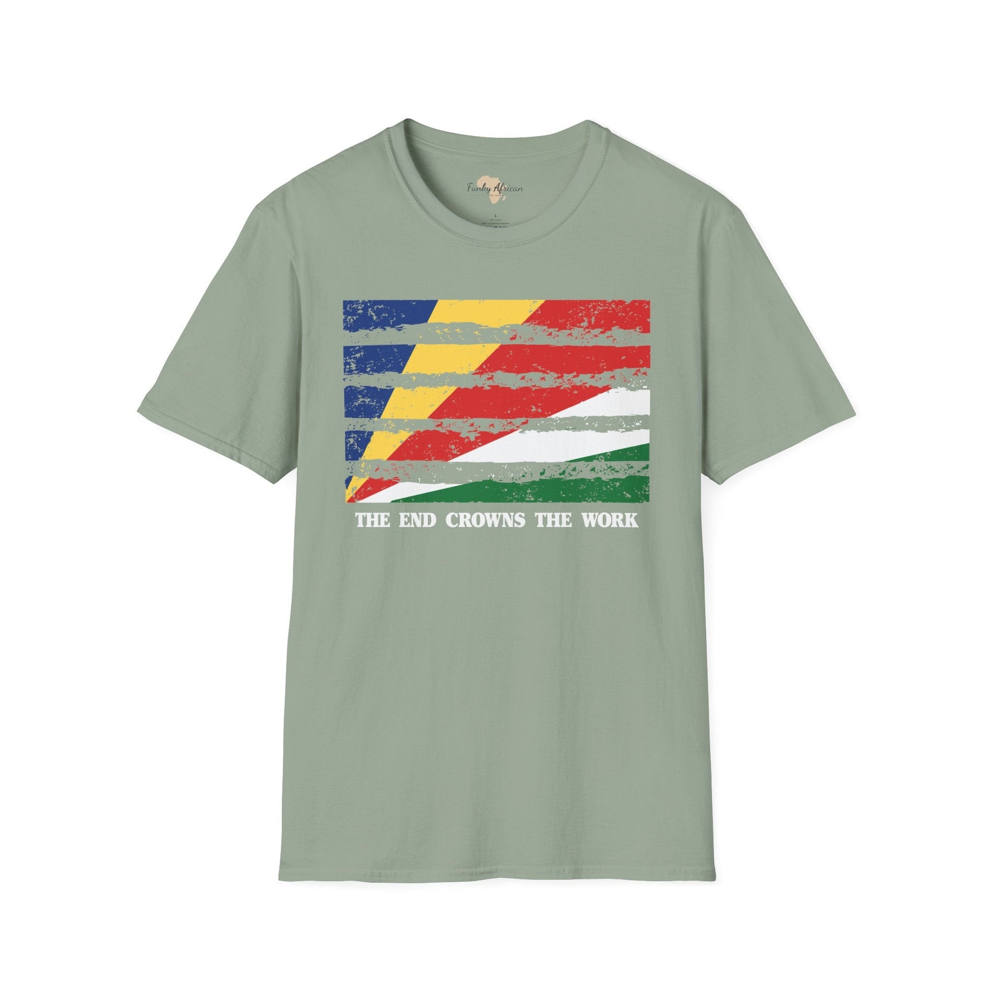 Seychelles strip unisex softstyle tee Funky African