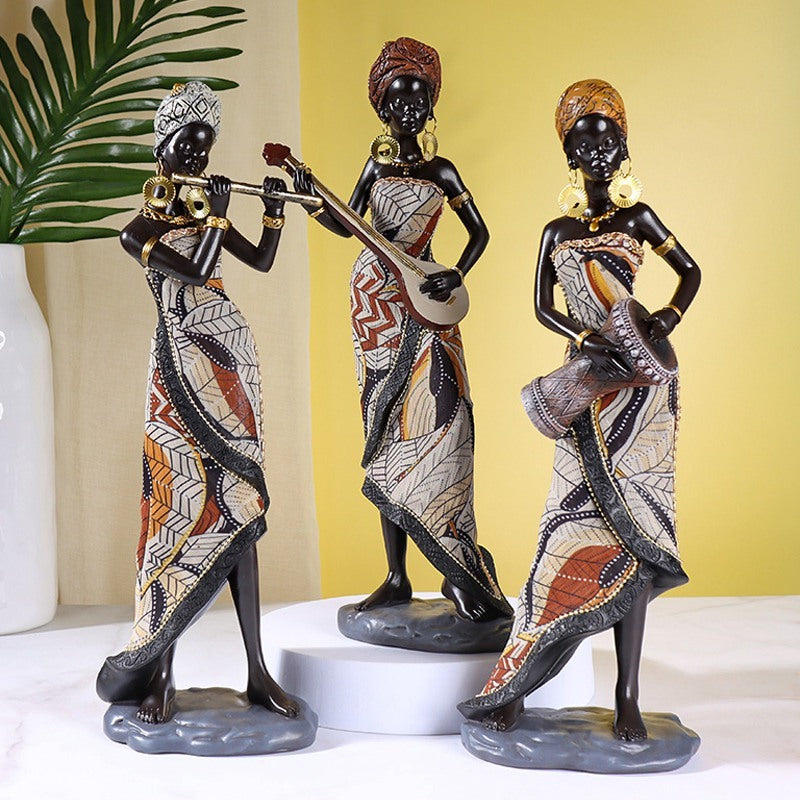 Retro African Resin Craft Ornament