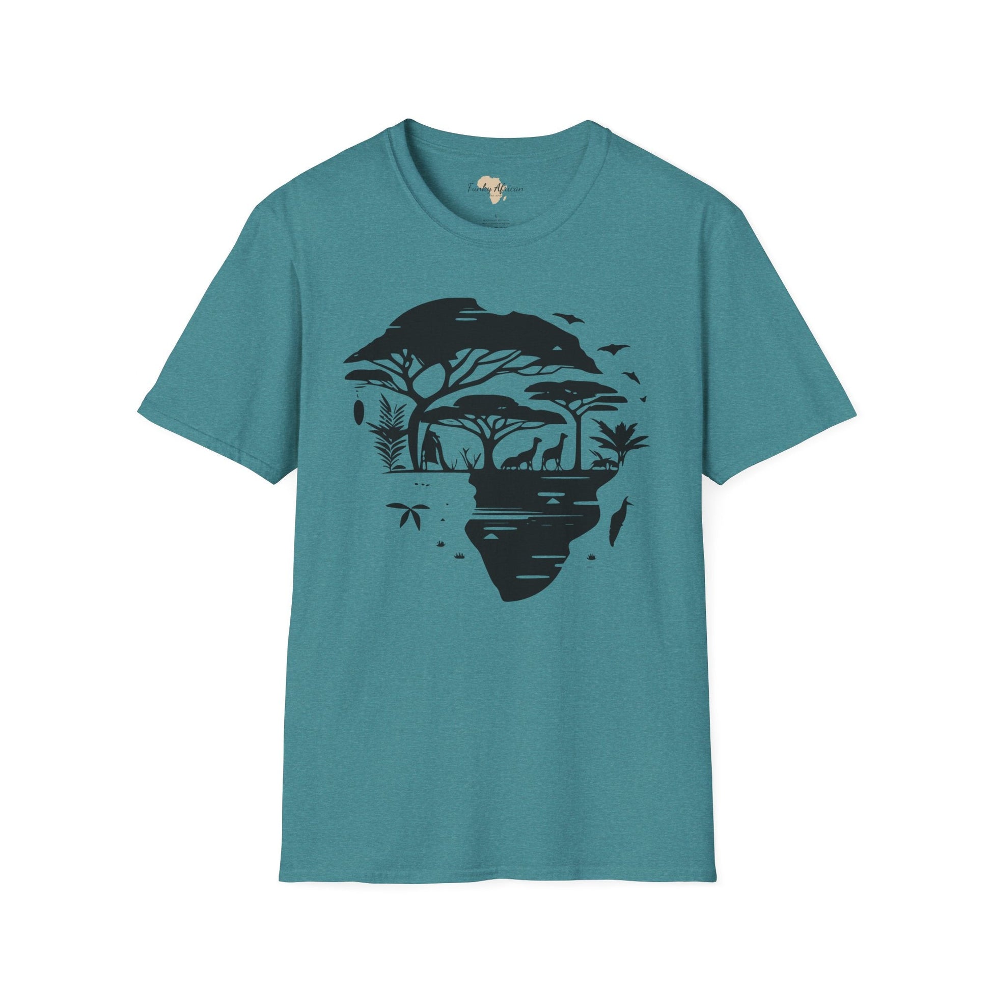 African map graffiti unisex softstyle tee Funky African