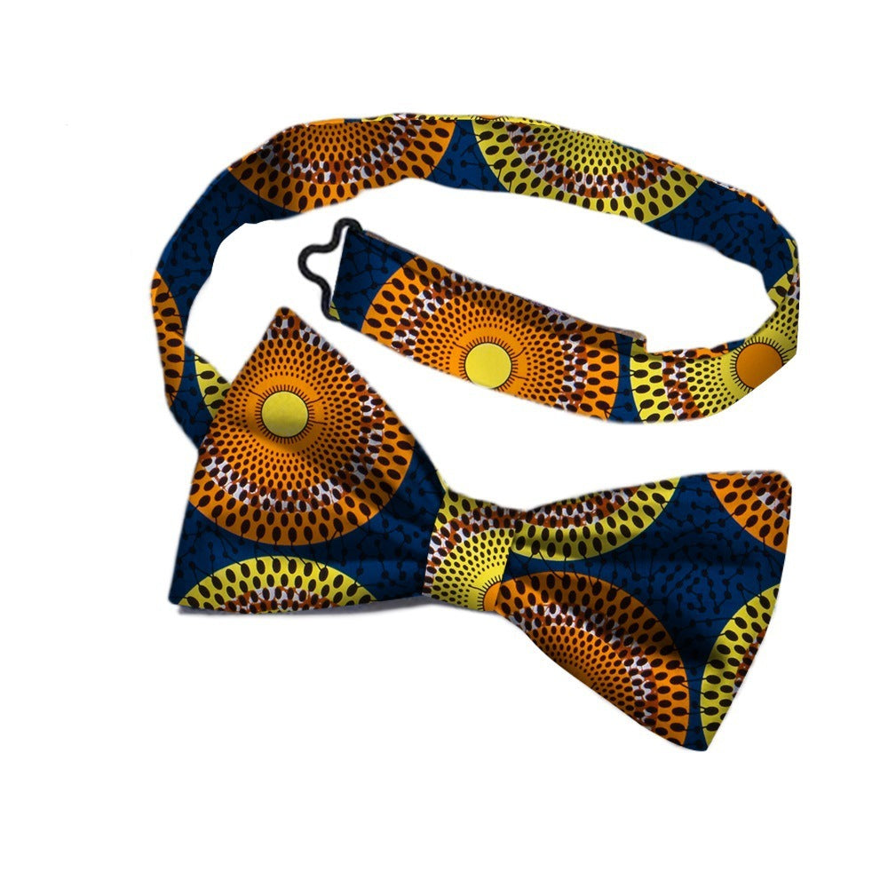 Men's Bohemian African Cotton Print Adjustable Bow Tie