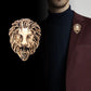 Vintage African Lion Brooch Men's Domineering King Of Grassland Funky African