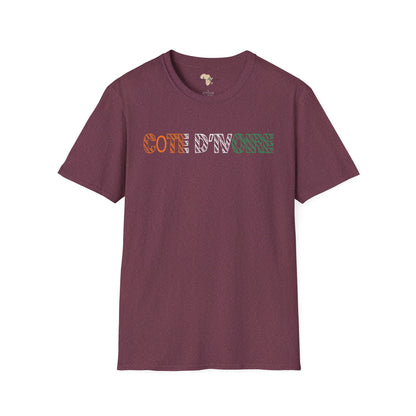 Côte d'Ivoire text unisex softstyle tee