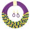 African Multilayer Choker Necklaces Earrings Jewelry Sets Funky African