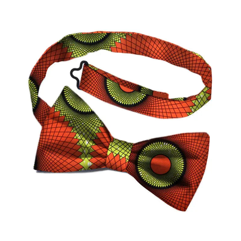 Men's Bohemian African Cotton Print Adjustable Bow Tie Funky African