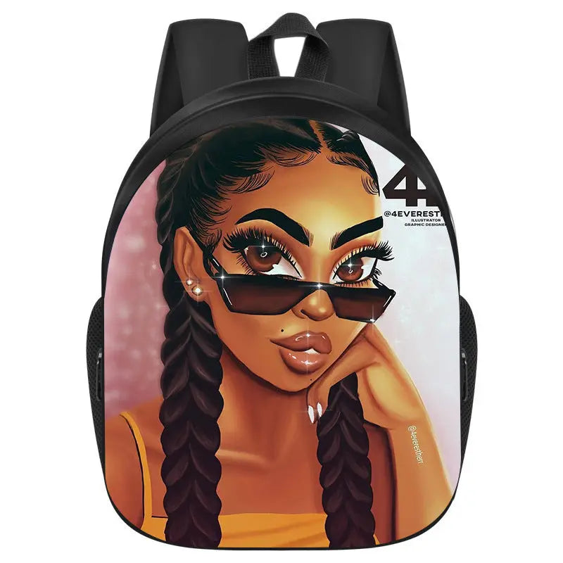 African girl school backpack Funky African