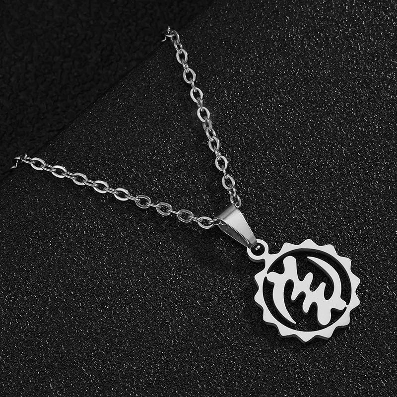 Gye Nyame Hollowed-out Gold Stainless Steel Necklace Funky African