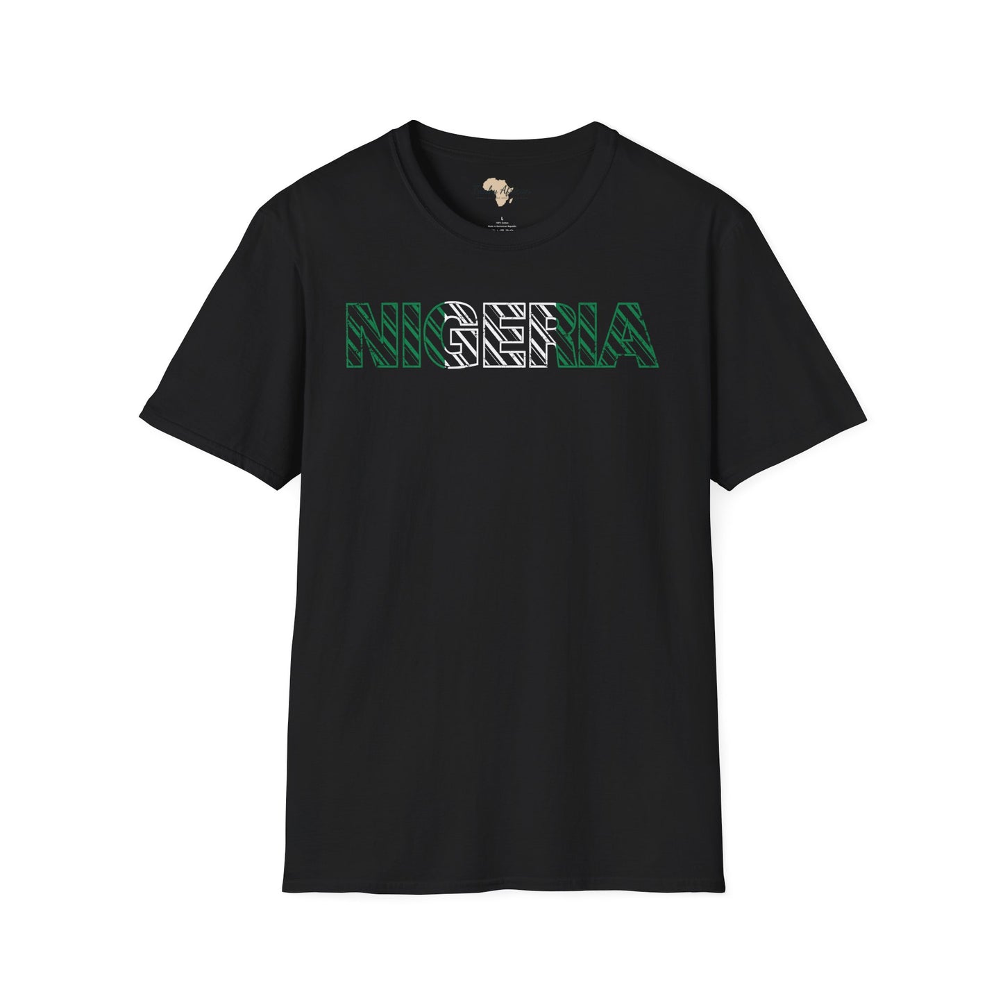 Nigeria text unisex softstyle tee