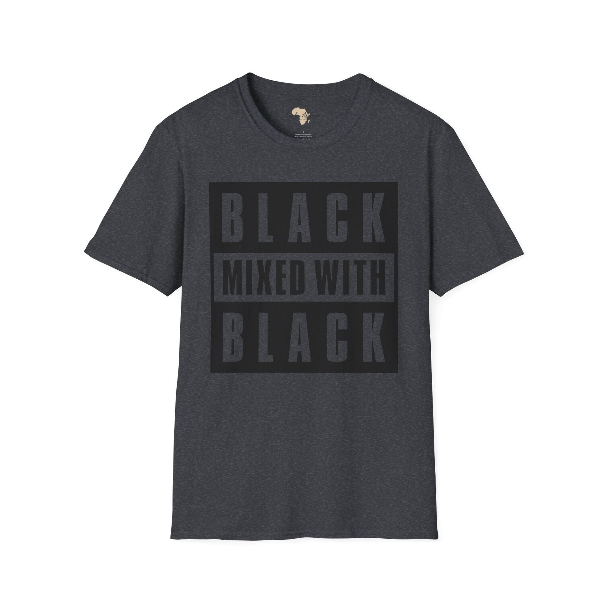 Black mixed with black unisex softstyle tee Funky African