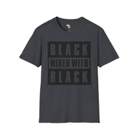 Black mixed with black unisex softstyle tee Funky African