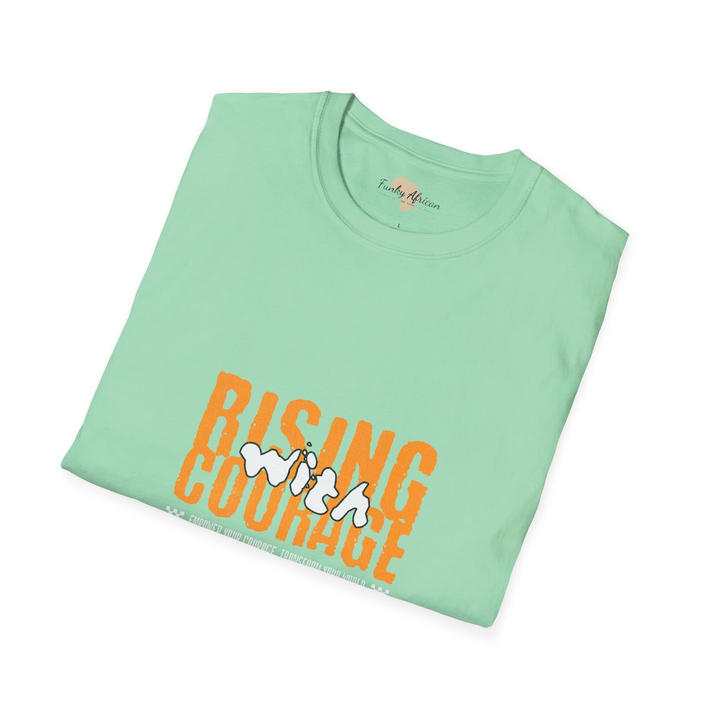 Rising with courage unisex softstyle tee