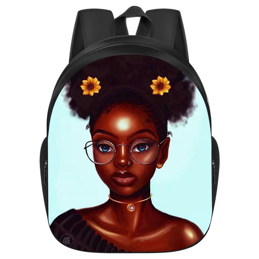 African girl school backpack