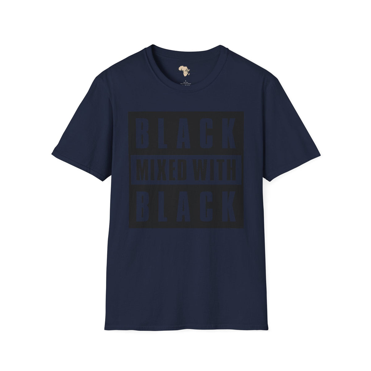 Black mixed with black unisex softstyle tee Funky African