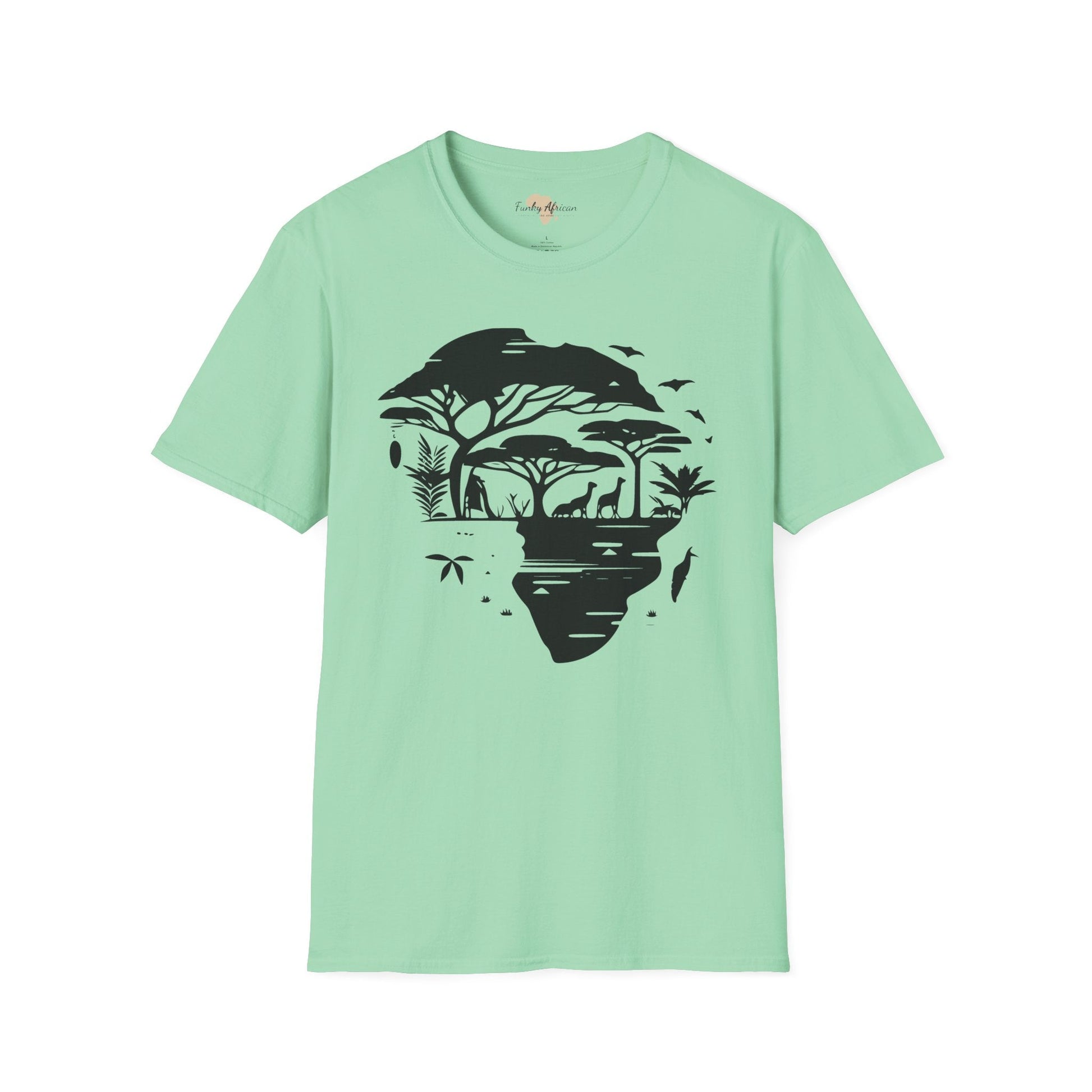 African map graffiti unisex softstyle tee Funky African