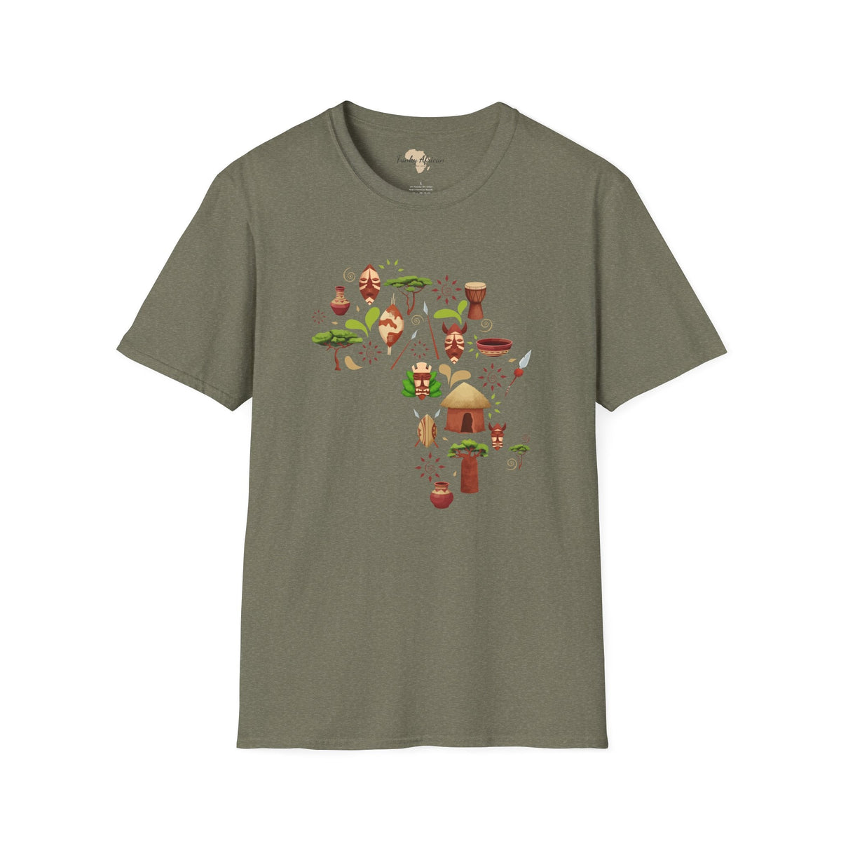 African map unisex softstyle tee Funky African