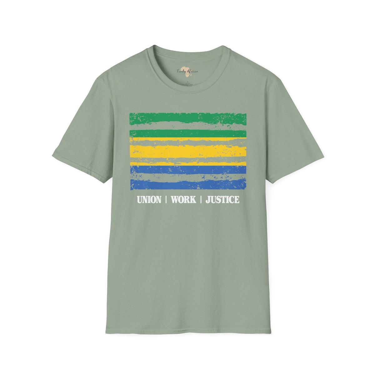 Gabon strip unisex softstyle tee Funky African