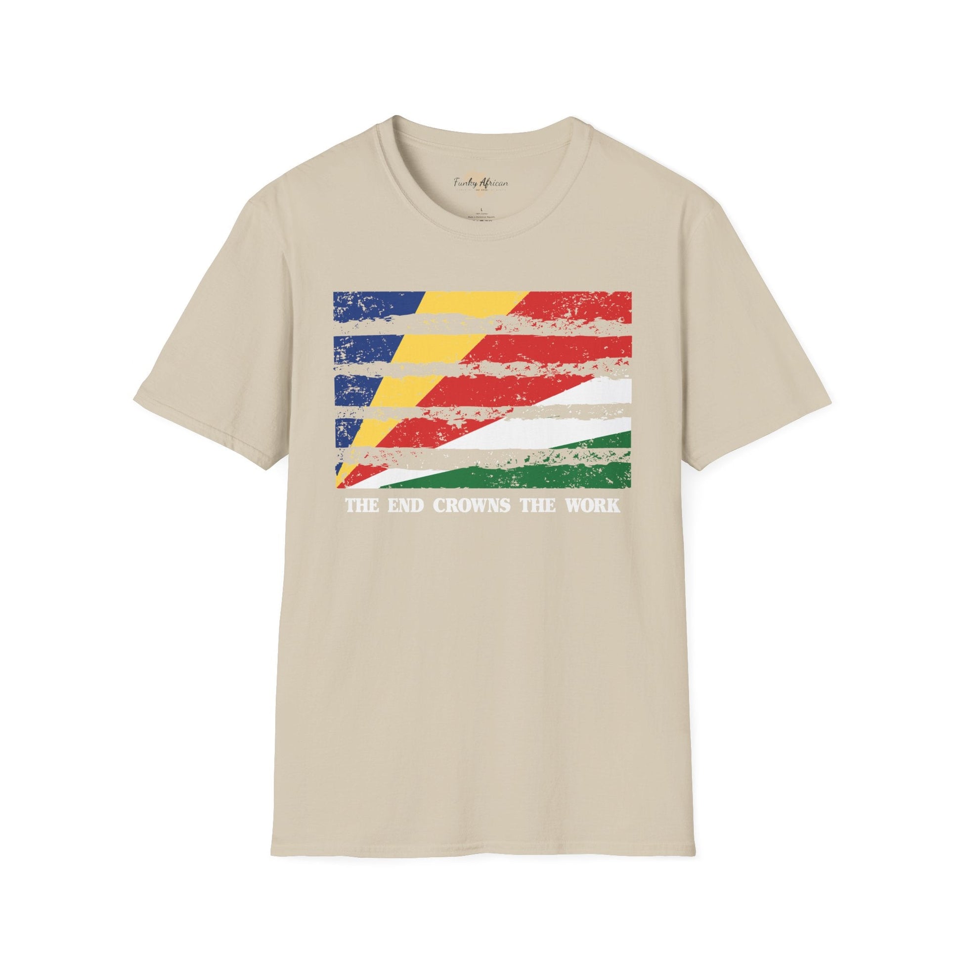 Seychelles strip unisex softstyle tee Funky African