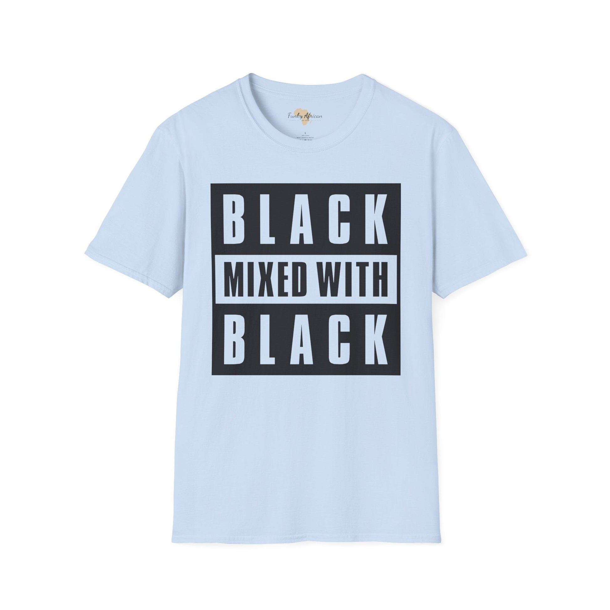 Black mixed with black unisex softstyle tee Funky African