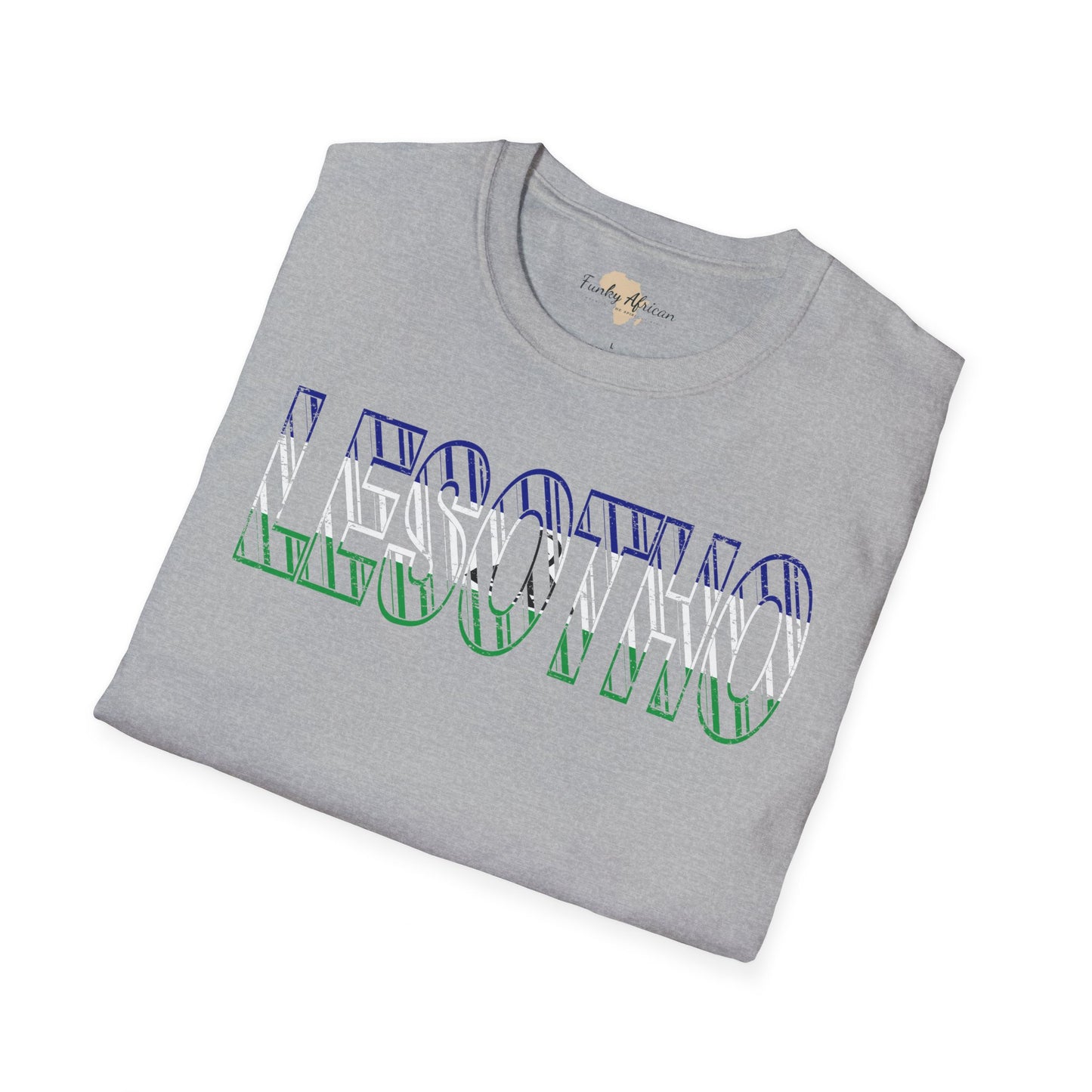 Lesotho text unisex softstyle tee