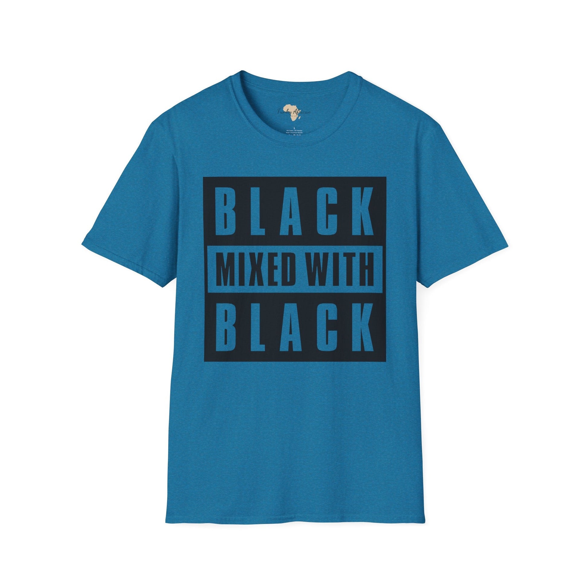 Black mixed with black unisex softstyle tee Funky African