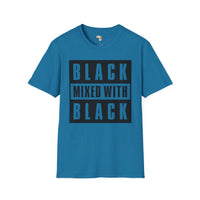 Black mixed with black unisex softstyle tee Funky African