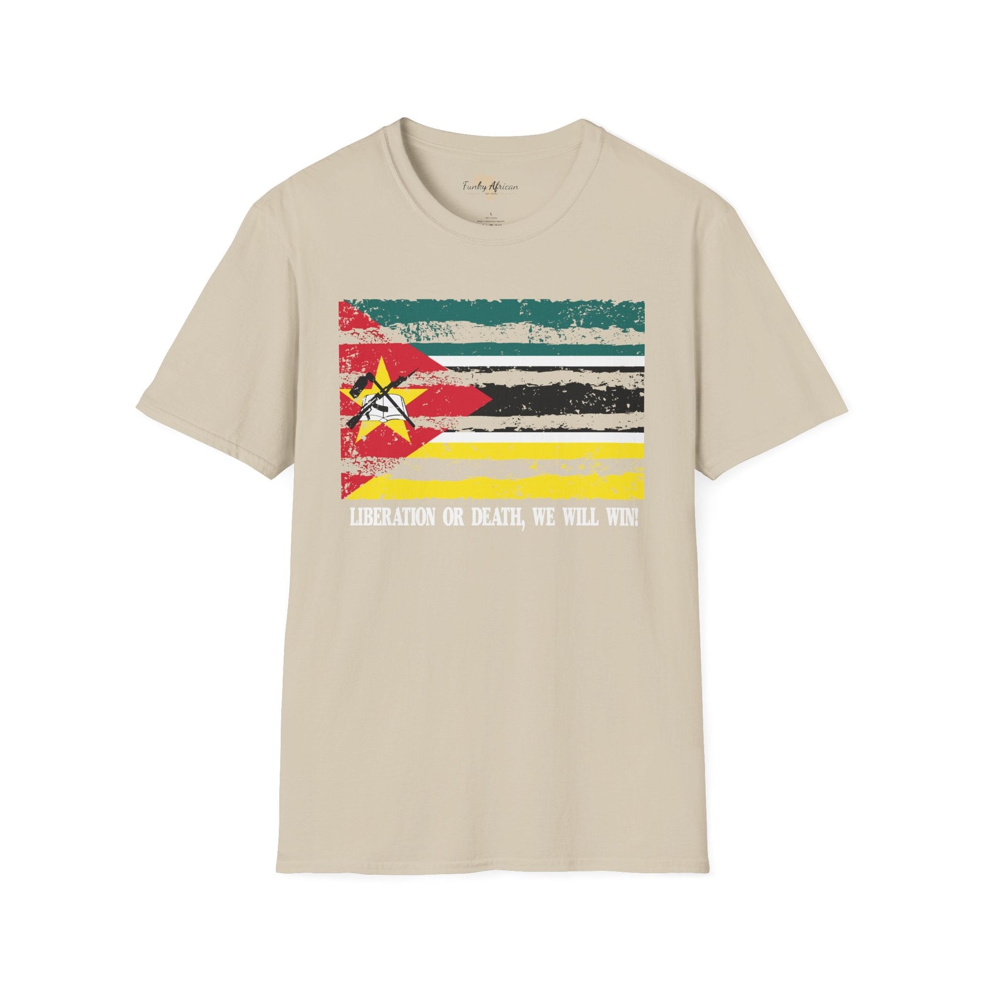 Mozambique strip unisex softstyle tee Funky African