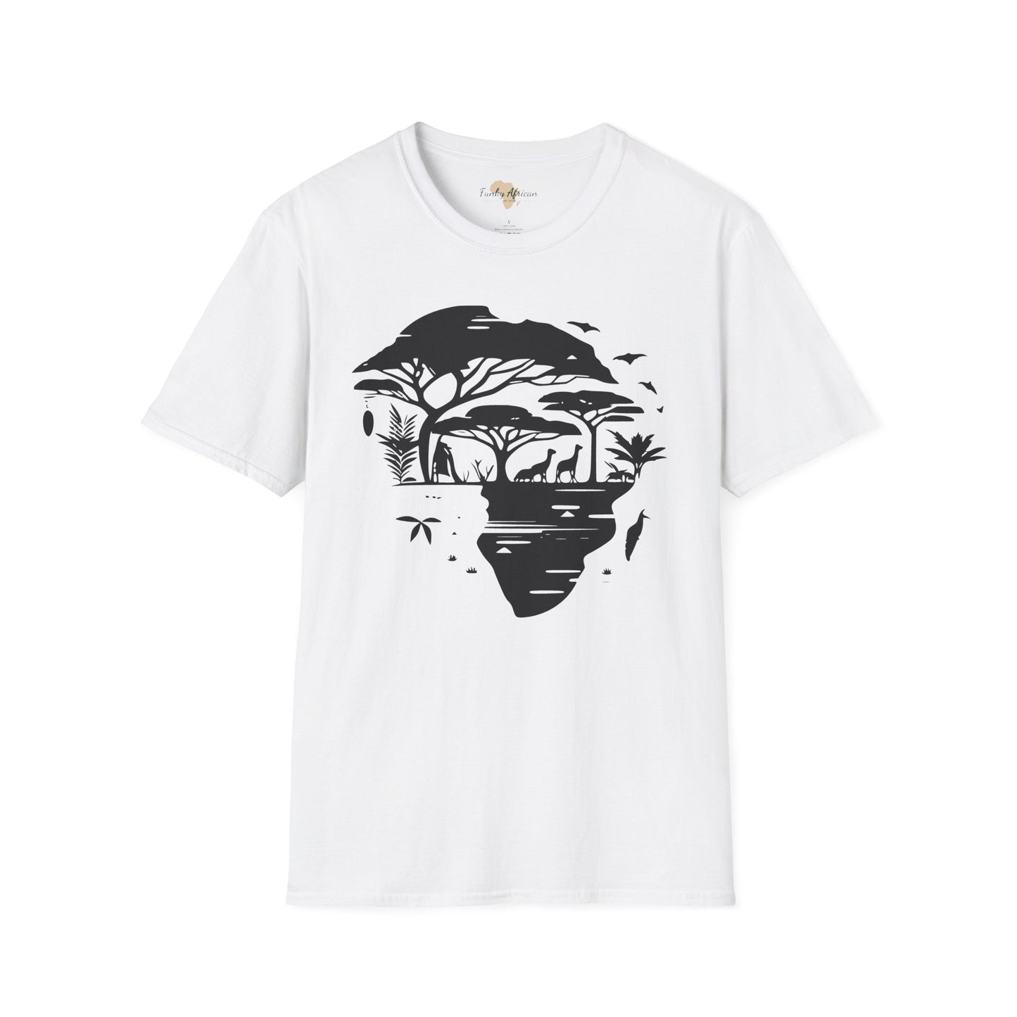 African map graffiti unisex softstyle tee