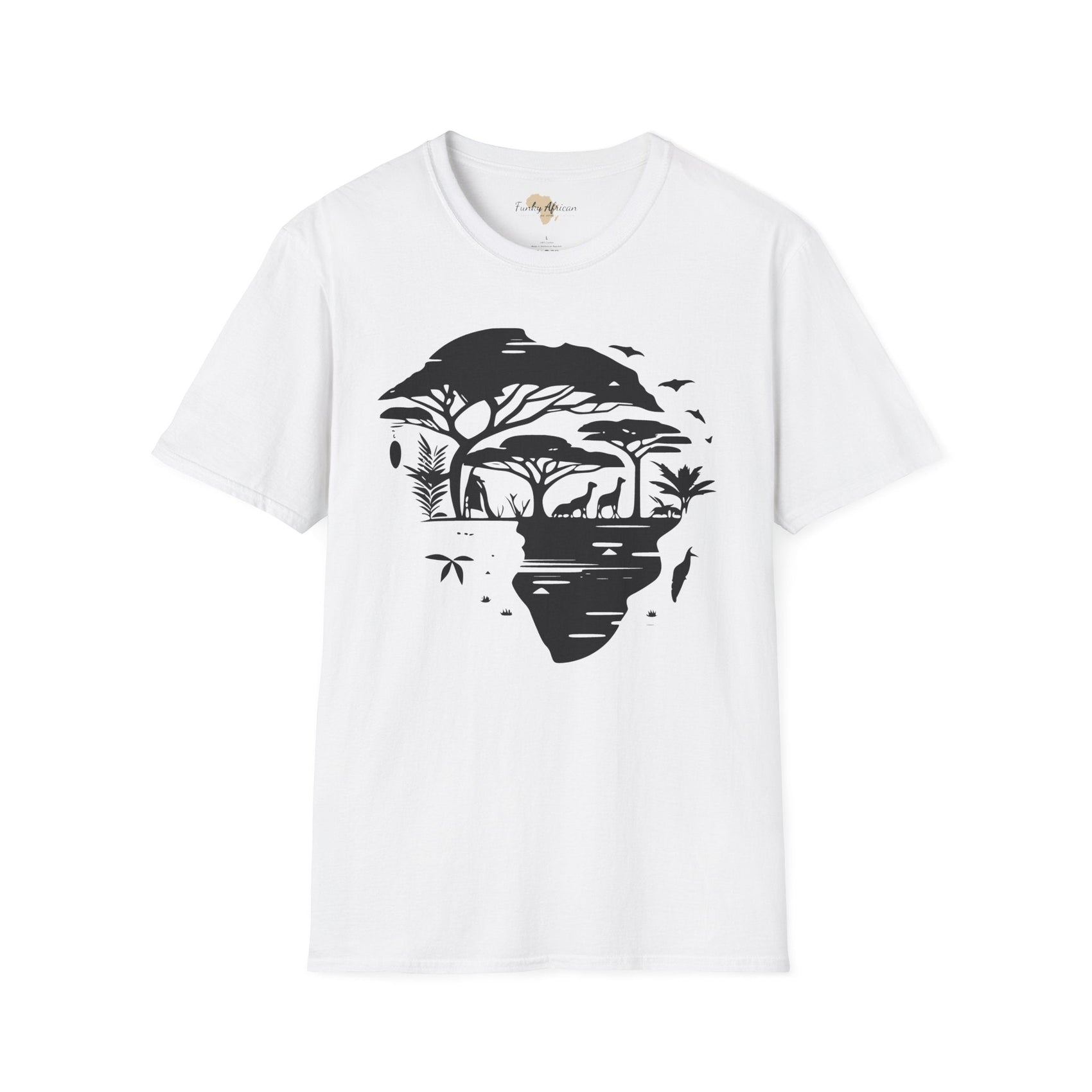 African map graffiti unisex softstyle tee Funky African