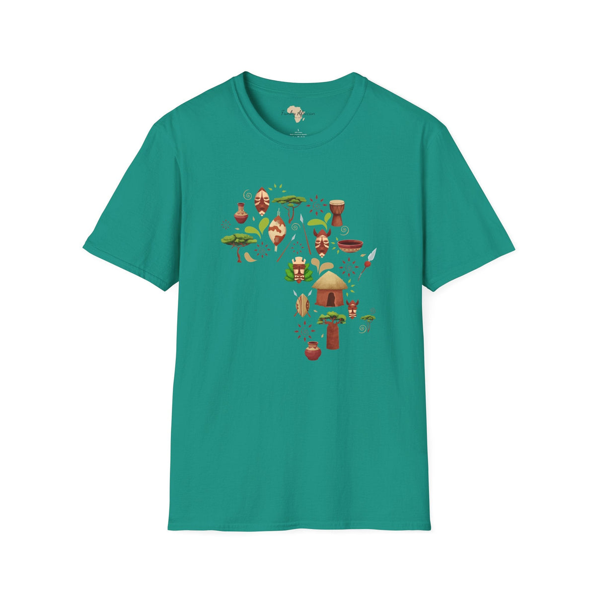 African map unisex softstyle tee Funky African