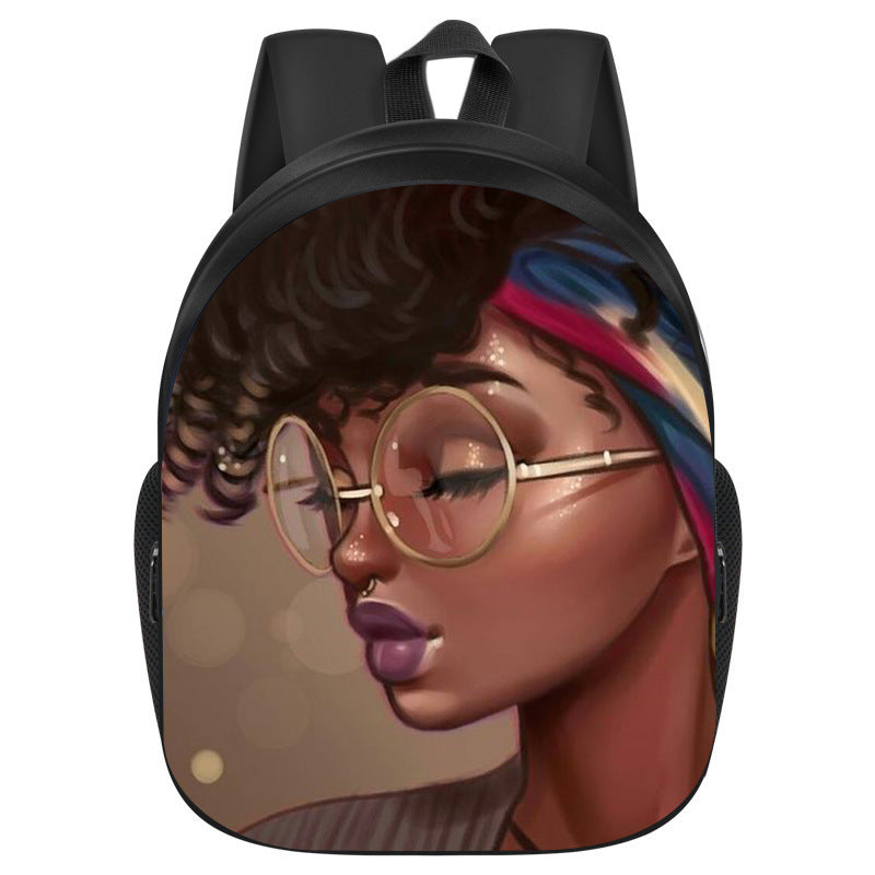 African girl school backpack