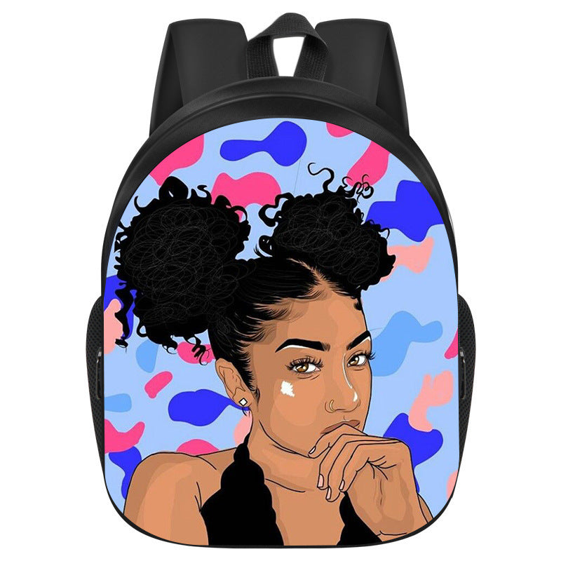 African girl school backpack